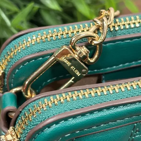 Anne Klein Quilted Double Zip Crossbody Bag - Picture 9 of 10